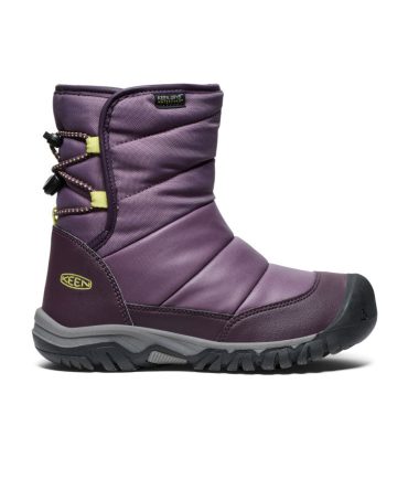 Big Kids' Puffrider Waterproof Winter Boot Black Plum/Daiquiri Green