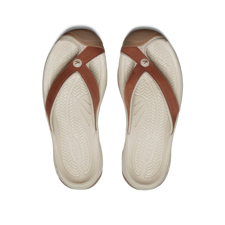 Women's Waimea Leather Flip-Flop Sorrel Horse/Plaza Taupe - Image 4