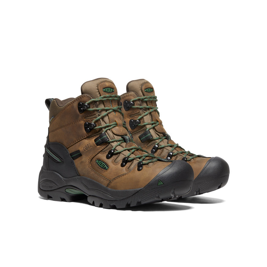 Men's Pittsburgh Energy 6" Waterproof Boot (Soft Toe) Cascade Brown/Greener Pastures - Image 2