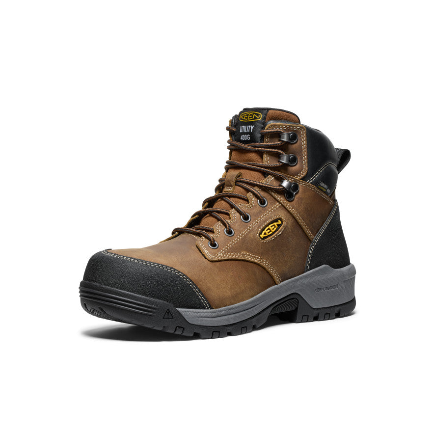Men's Evanston 6" Insulated Waterproof Boot (Carbon Toe) Bison/Black - Image 3