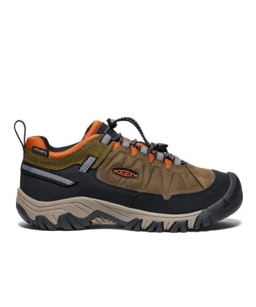 Big Kids' Targhee IV Waterproof Hiking Shoe Dark Olive/Gold Flame