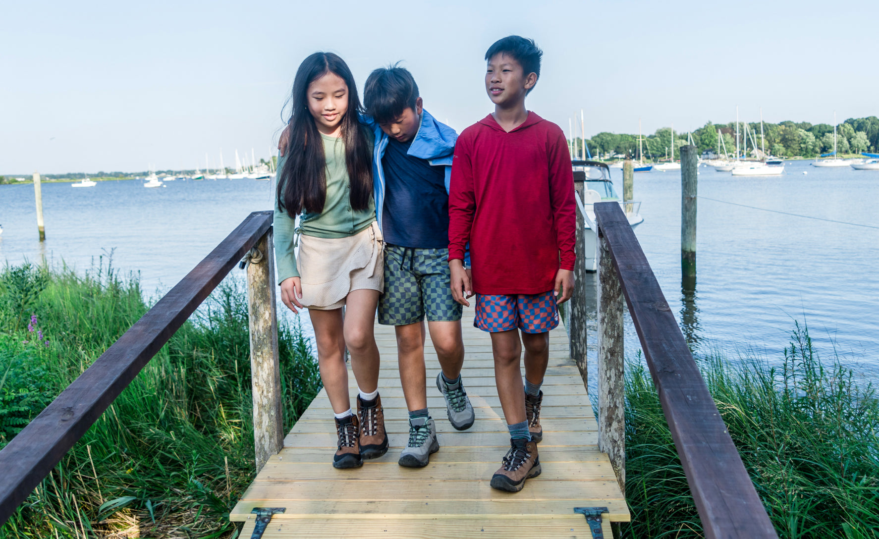 Big Kids' Targhee IV Waterproof Hiking Boot Alloy/Granite Green - Image 7