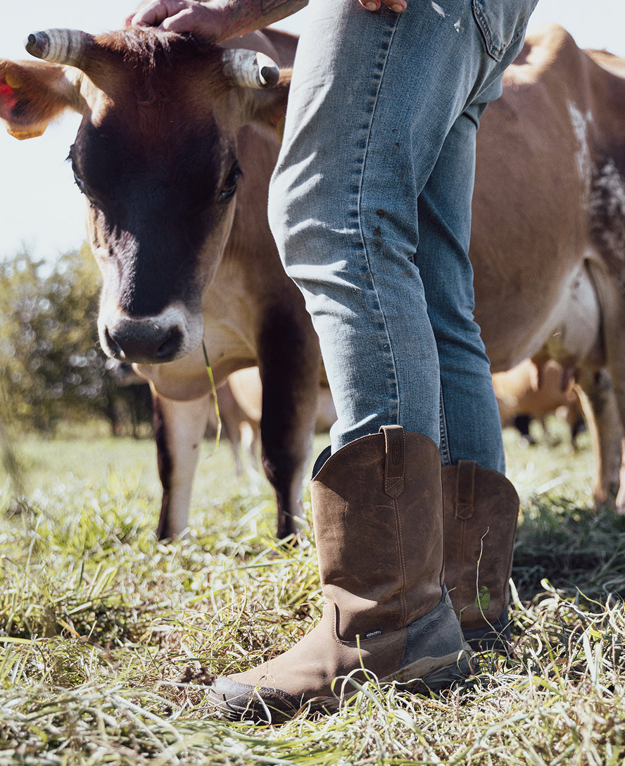 Men's Evanston Pull-On Waterproof Boot (Soft Toe) Bison/Black - Image 8