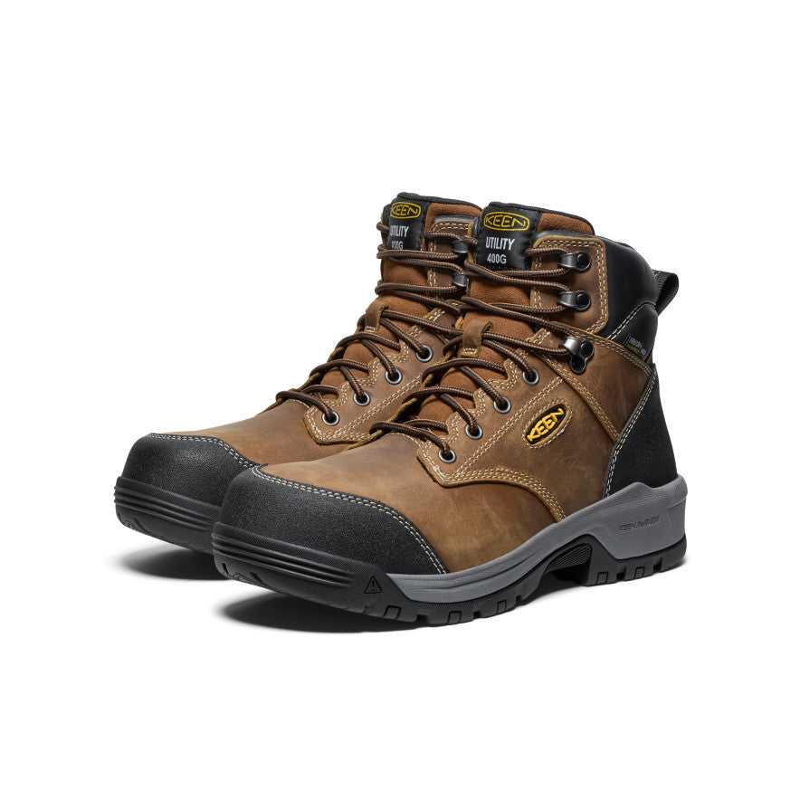 Men's Evanston 6" Insulated Waterproof Boot (Carbon Toe) Bison/Black - Image 2
