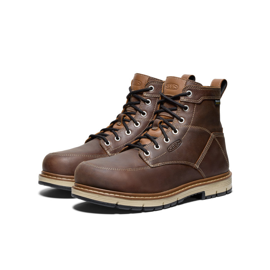 Men's San Jose 6" Waterproof 90° Heel Boot (Aluminum Toe) Bison/Black - Image 2